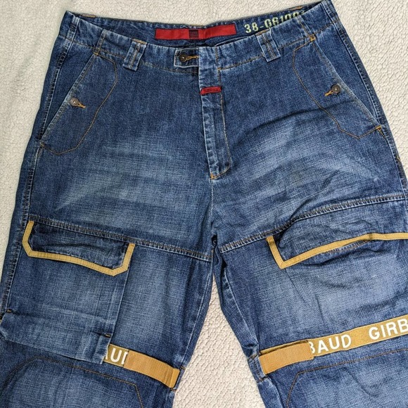 Marithe Francois Girbaud Blue Relaxed Jeans with Reflective Strips - Picture 3 of 16